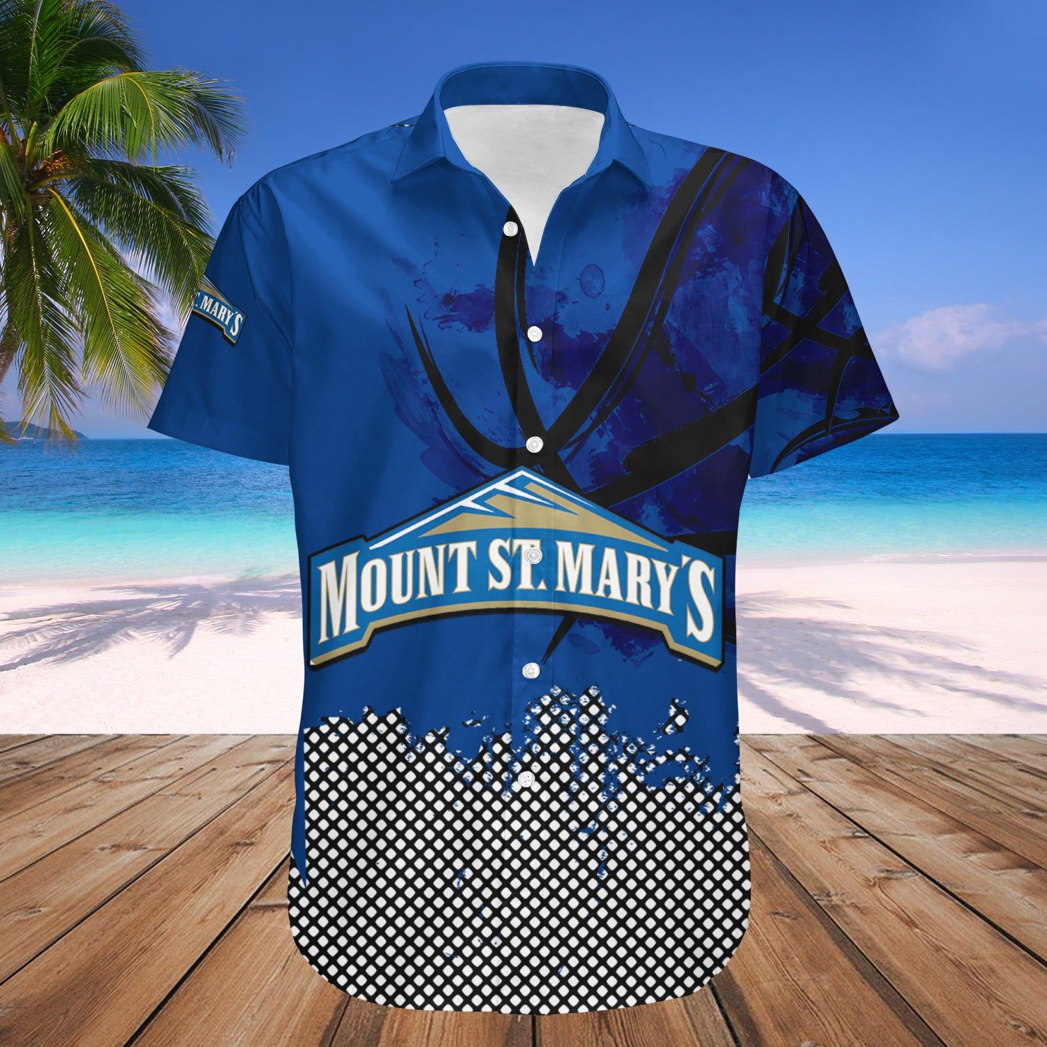 Mount St. Mary’S Mountaineers Hawaii Shirt Basketball Net Grunge Pattern – NCAA