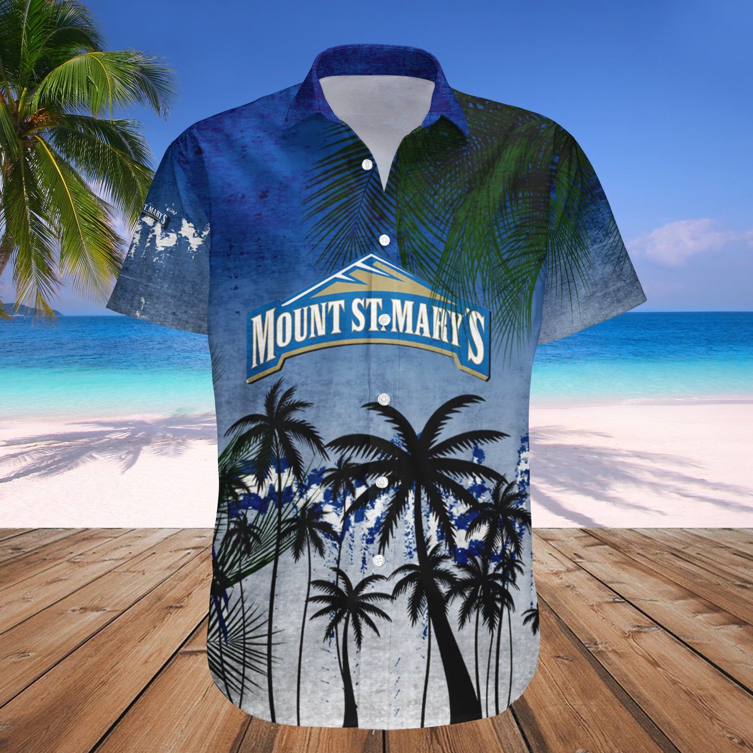 Mount St. Mary’S Mountaineers Hawaii Shirt Coconut Tree Tropical Grunge – NCAA