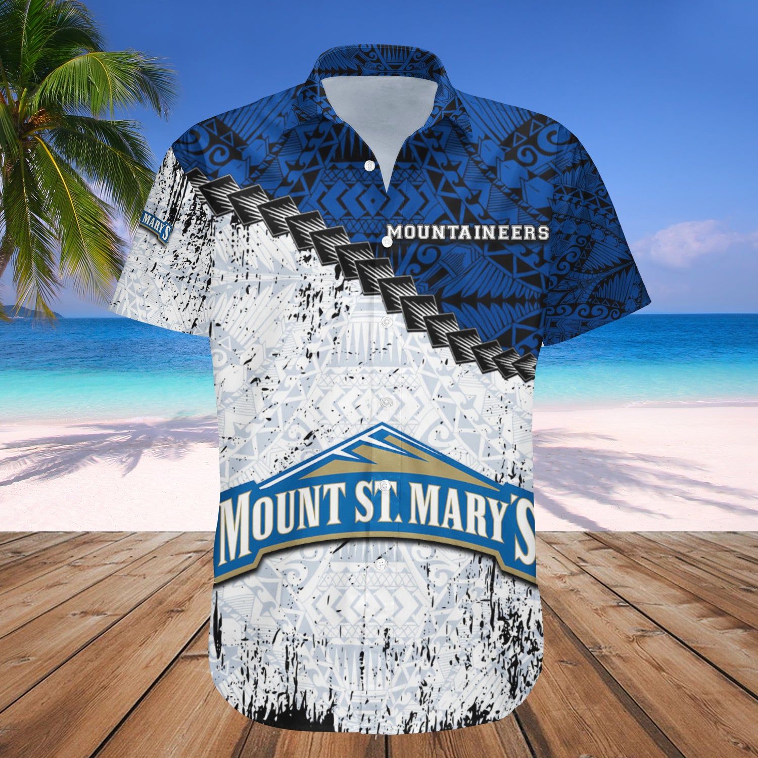Mount St. Mary’S Mountaineers Hawaii Shirt Grunge Polynesian Tattoo – NCAA