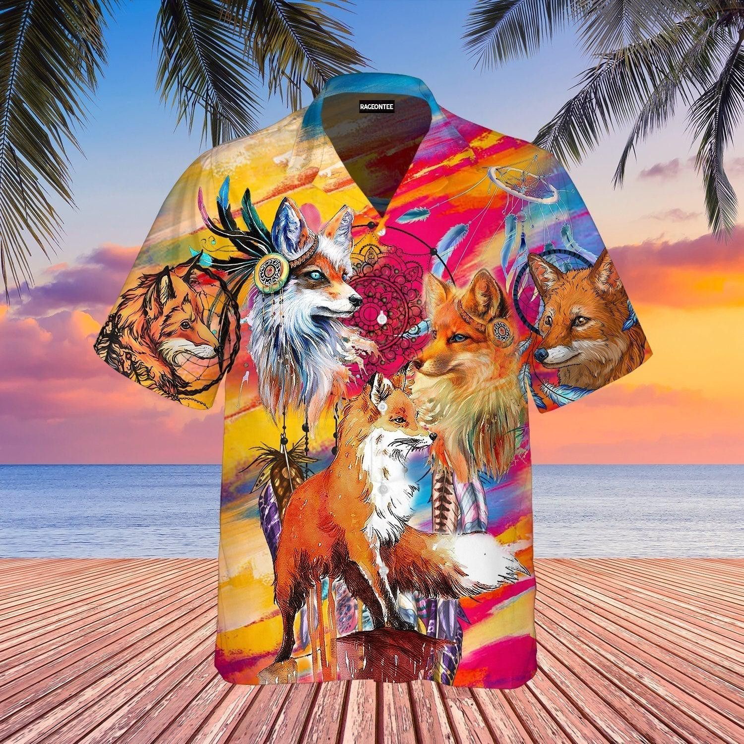 Ms Fox Hunting With Her Dreamcatcher Hawaiian Shirt For