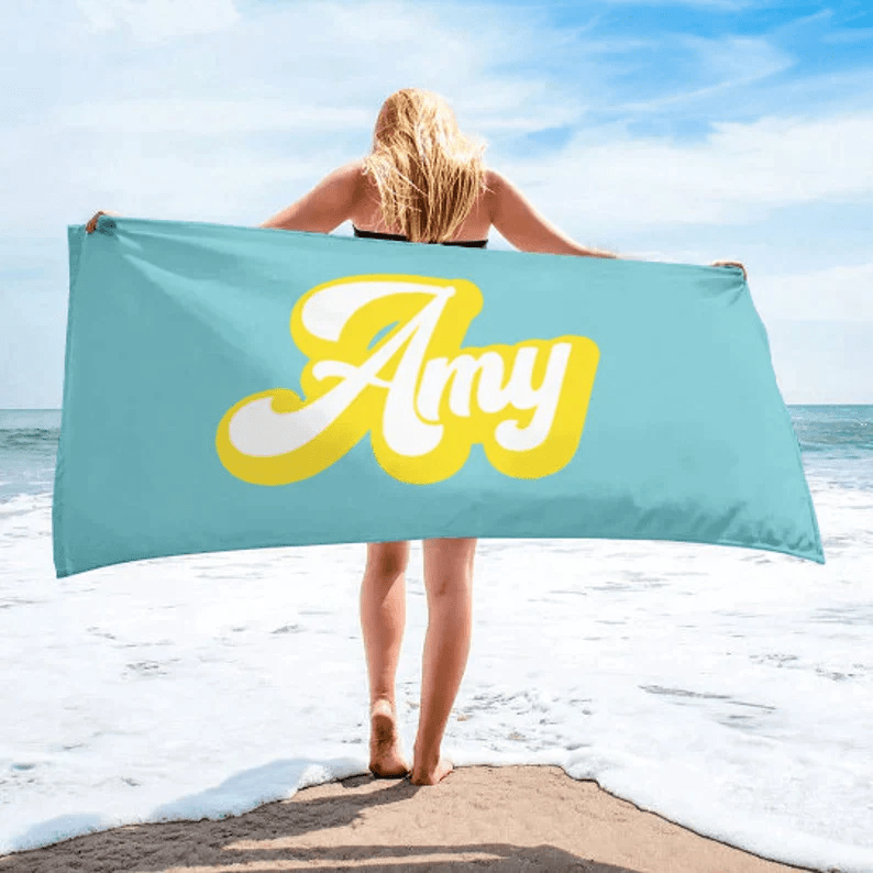 Multi-Color Tie Dye Personalized Beach Towels Name Pool Beach Gift