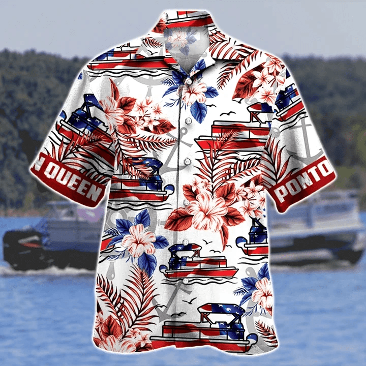 Multicolor Aloha Hibiscus Pontoon Queen Gift Trendy Hawaiian Shirt
