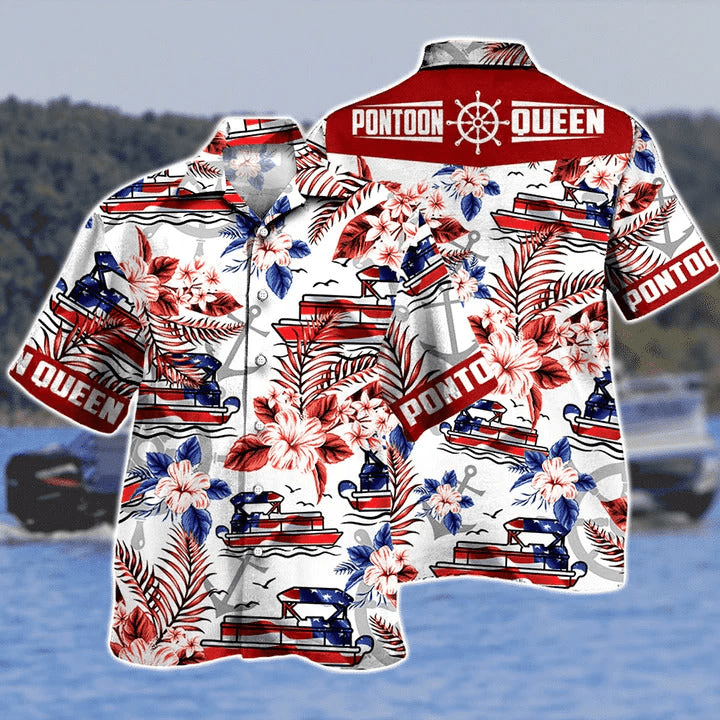 Multicolor Aloha Hibiscus Pontoon Queen Gift Trendy Hawaiian Shirt Multicolor Aloha Hibiscus Pontoon Queen Gift Trendy Hawaiian Shirt