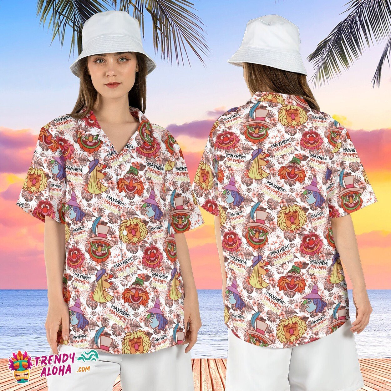 Muppets Electric Mayhem Tropical Dr Teeth Summer Aloha Shirt