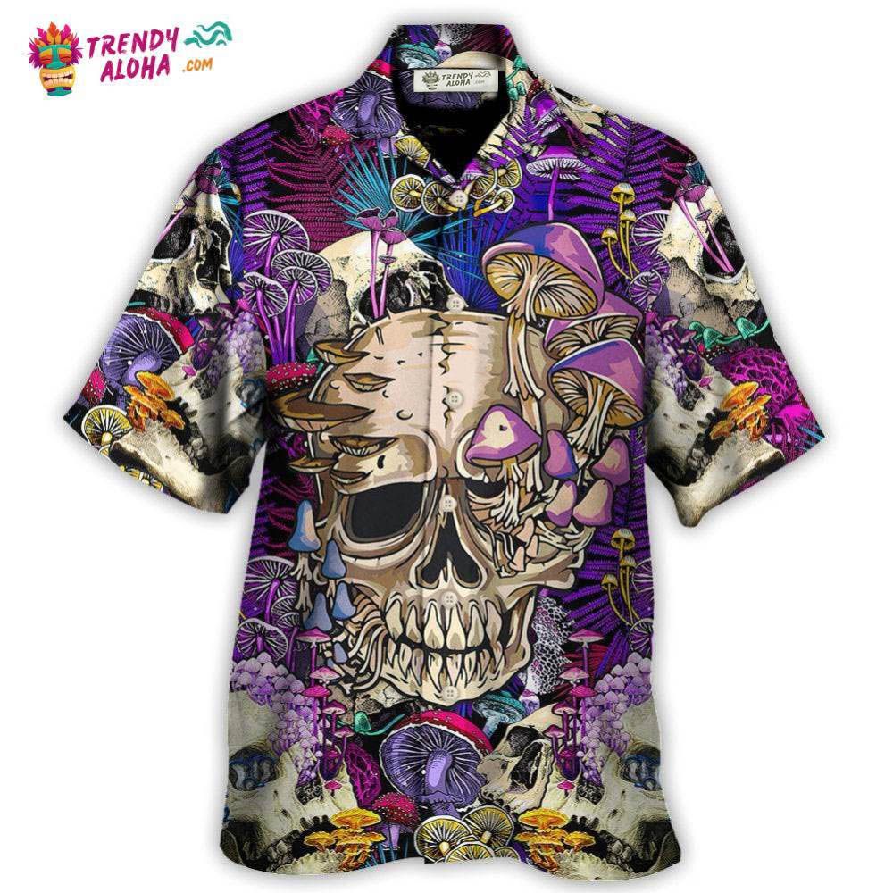 Mushroom Crazy Bright Magic Psychedelic Skull Hawaiian Shirt – Trendy Aloha Mushroom Crazy Bright Magic Psychedelic Skull Hawaiian Shirt – Trendy Aloha