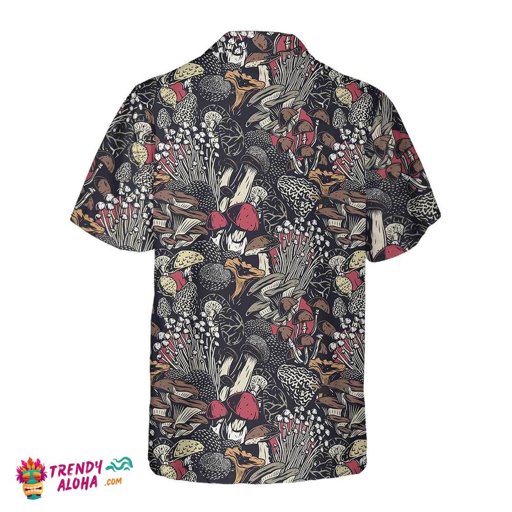 Mushroom Forest Hawaiian Shirt, Unique Mushroom Print Shirt For Men & Women