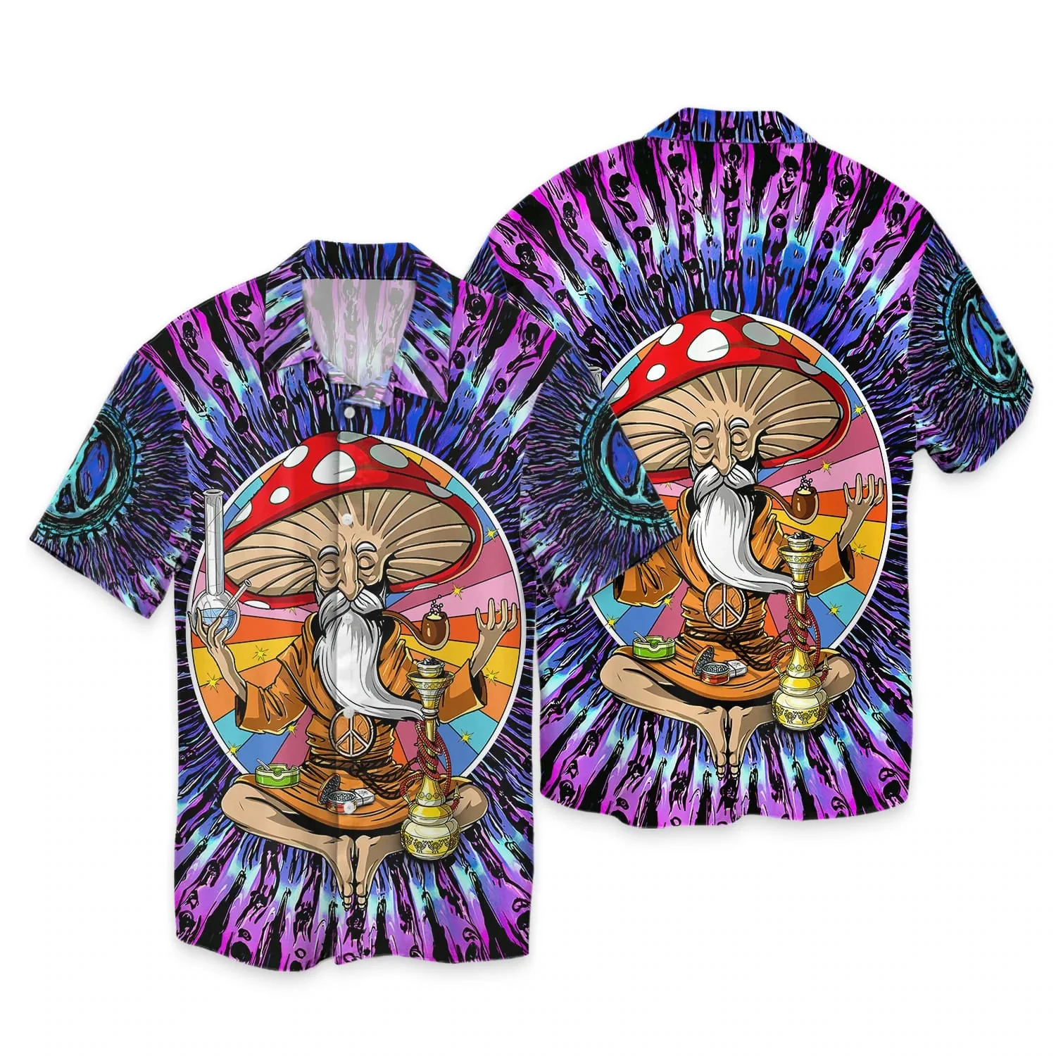 Mushroom Hippie Trendy Hawaiian Shirt For Men, Women