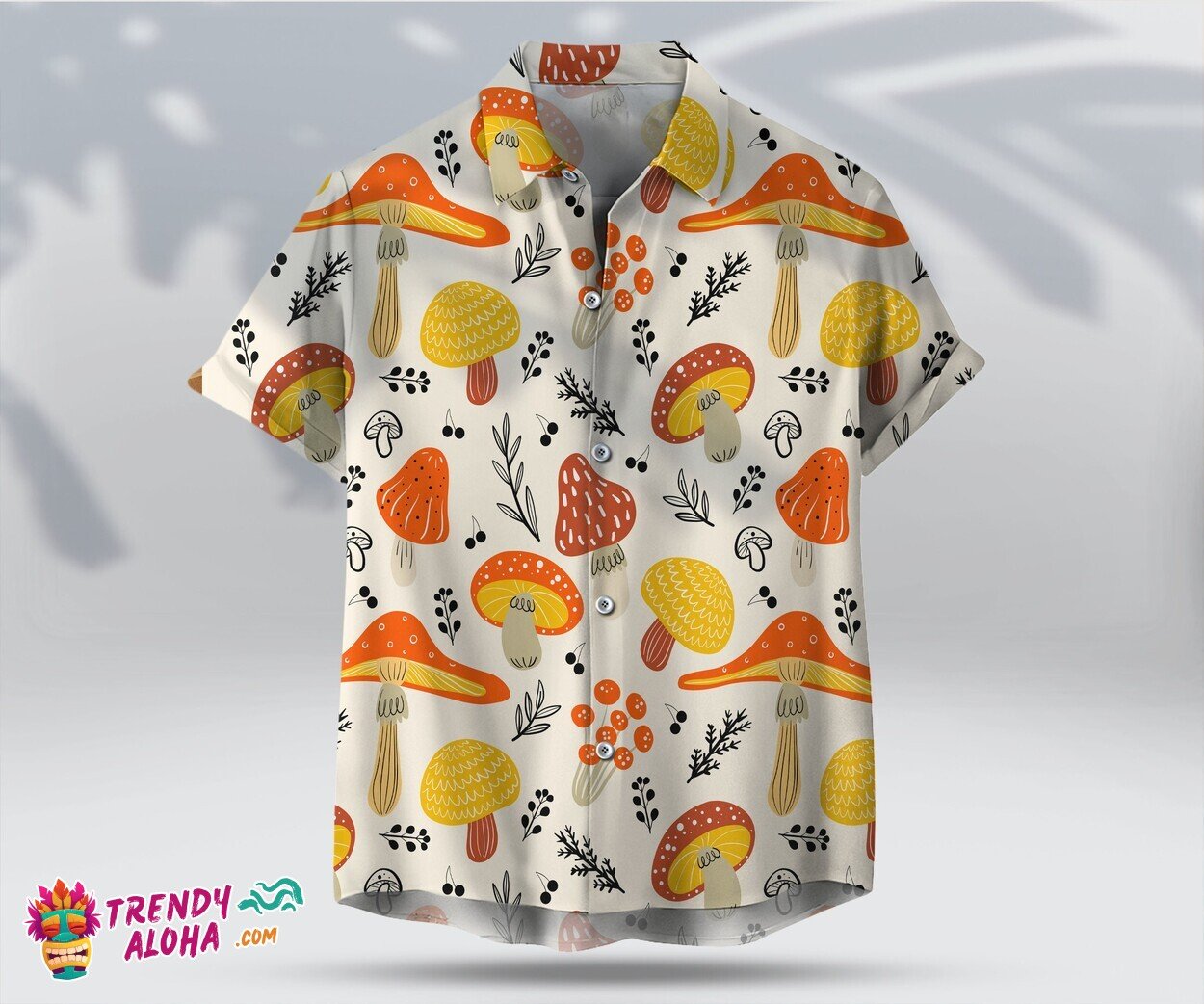 Mushroom Lover Hippie Unisex Hawaiian Casual Beachwear Shirt