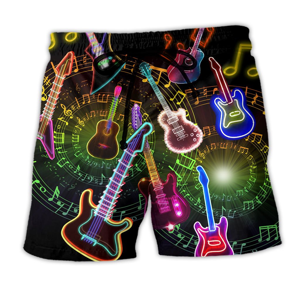 Music All You Need Is A Guitar Bright Color Style Trendy Aloha Hawaiian Beach Shorts Music All You Need Is A Guitar Bright Color Style Trendy Aloha Hawaiian Beach Shorts