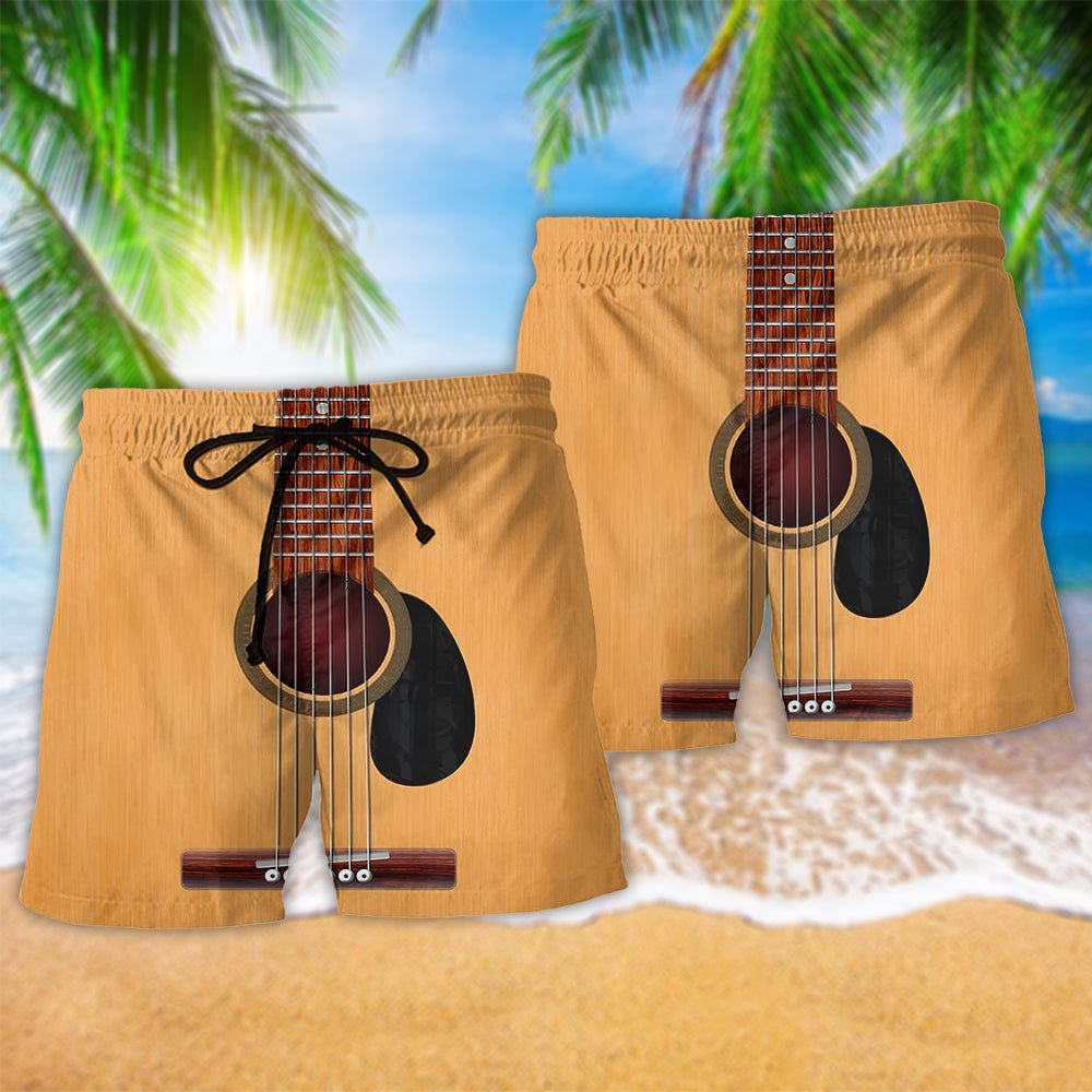 Music Amazing Guitar Basic Trendy Aloha Hawaiian Beach Shorts
