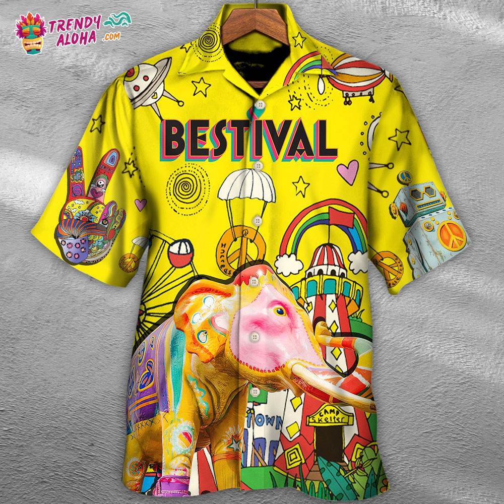 Music Bestival In My Heart Amazing Festival Colorful Style Hawaiian Shirt – Trendy Aloha