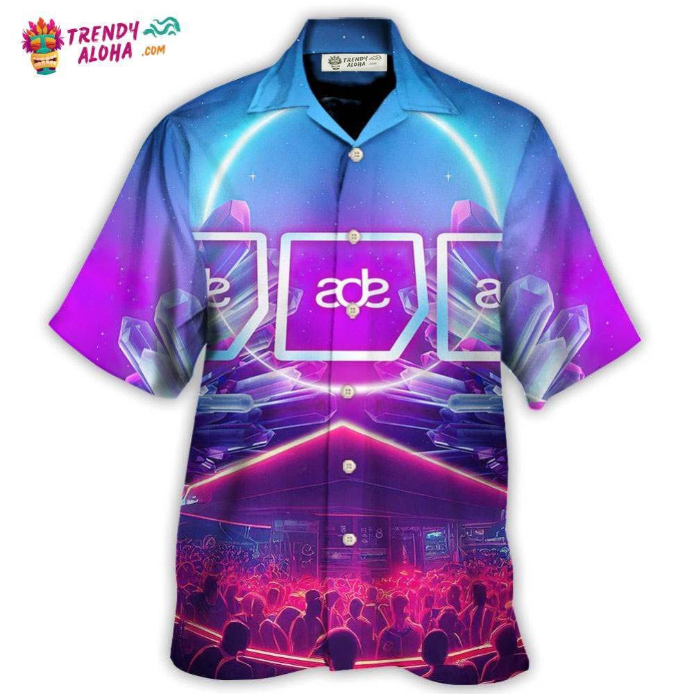 Music Event Amsterdam Dance Event Night Neon Crystal Hawaiian Shirt – Trendy Aloha
