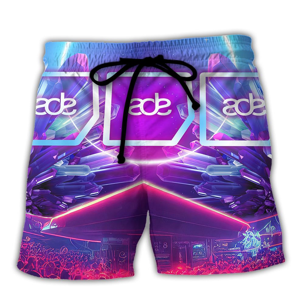 Music Event Amsterdam Dance Event Night Neon Crystal Trendy Aloha Hawaiian Beach Shorts Music Event Amsterdam Dance Event Night Neon Crystal Trendy Aloha Hawaiian Beach Shorts