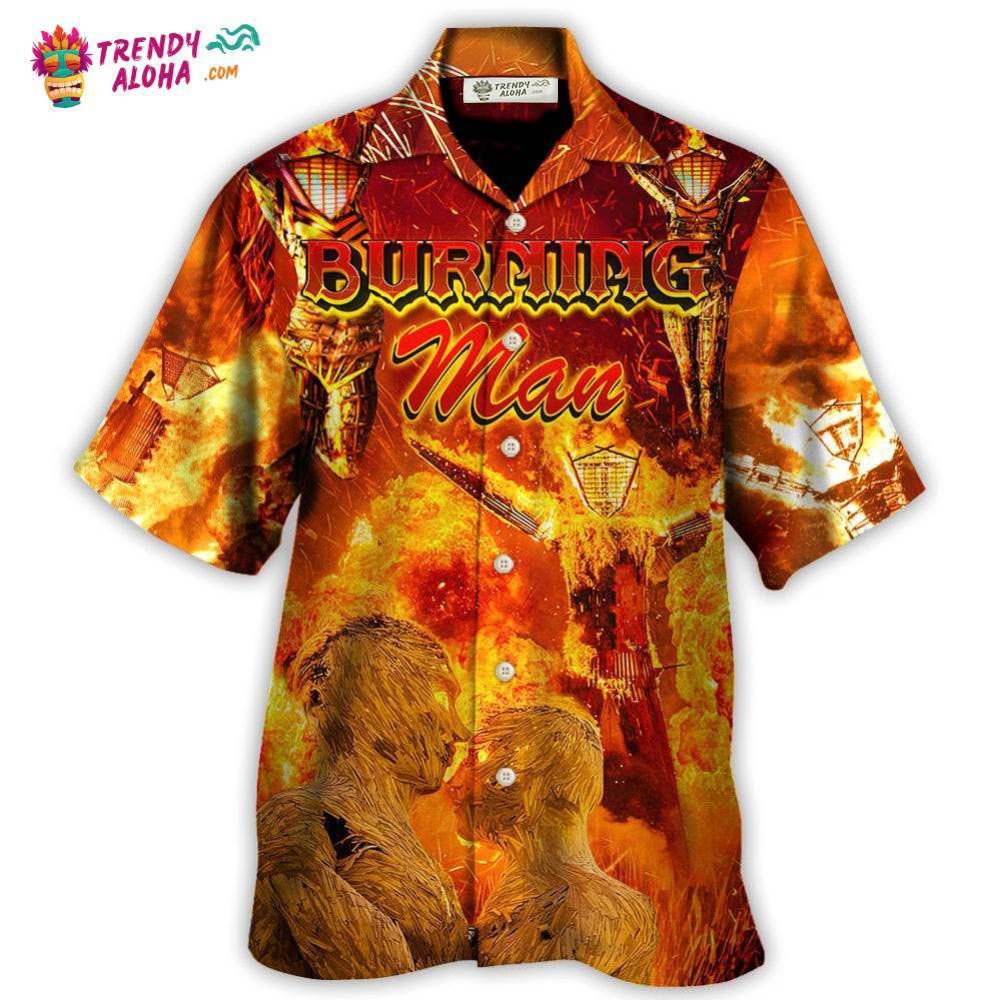 Music Event Burning Man Burn It All Up With The Festival Hawaiian Shirt – Trendy Aloha