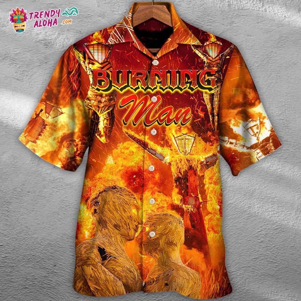 Music Event Burning Man Burn It All Up With The Festival Hawaiian Shirt – Trendy Aloha
