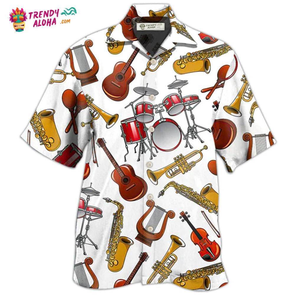 Music Instruments White Style Hawaiian Shirt – Trendy Aloha