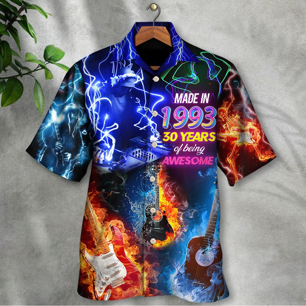 Music Is My Life Made In 1993 Neon Style Hawaiian Shirt