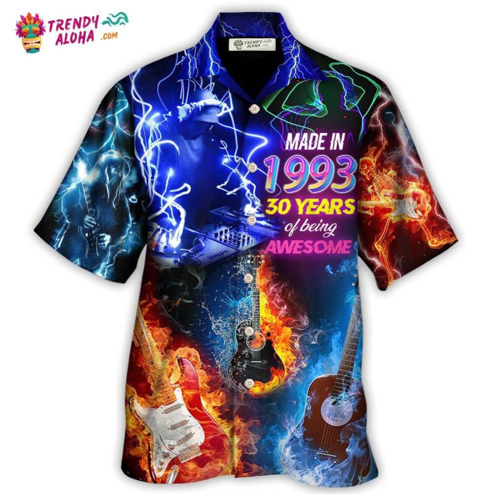 Music Is My Life Made In 1993 Neon Style Hawaiian Shirt – Trendy Aloha Music Is My Life Made In 1993 Neon Style Hawaiian Shirt – Trendy Aloha