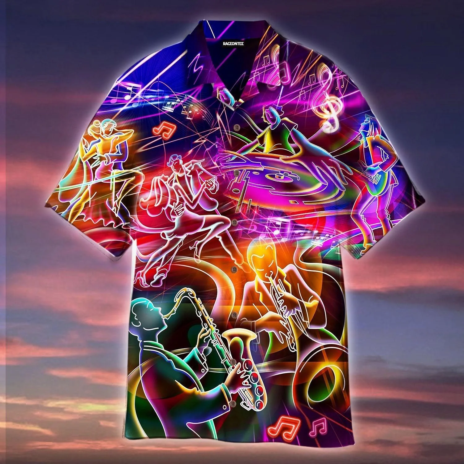 Music Neon Funny Trendy Hawaiian Shirt