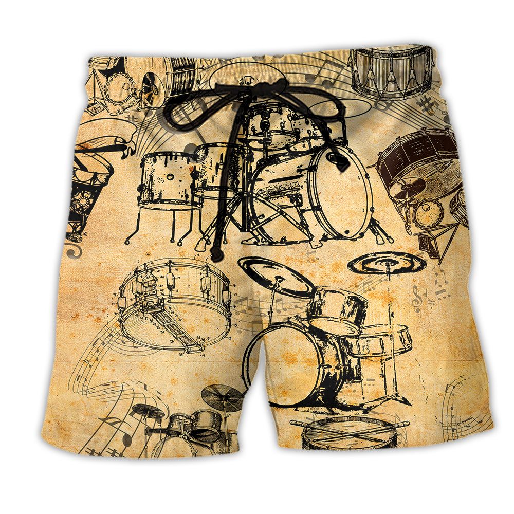 Music No Drums No Life Know Drums Know Trendy Aloha Hawaiian Beach Shorts Music No Drums No Life Know Drums Know Trendy Aloha Hawaiian Beach Shorts