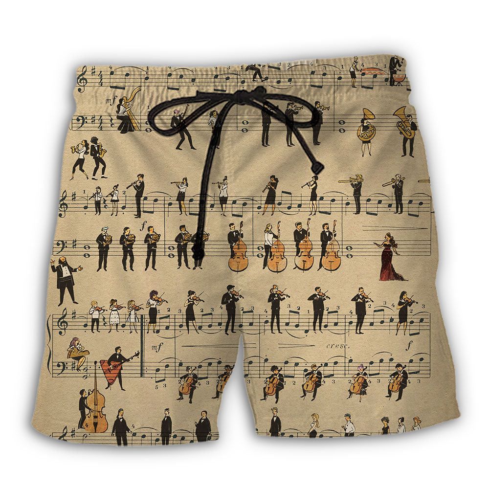 Music Note Retro Music Lover Trendy Aloha Hawaiian Beach Shorts Music Note Retro Music Lover Trendy Aloha Hawaiian Beach Shorts