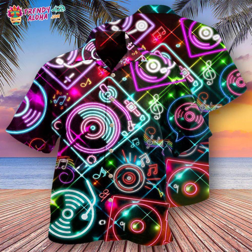 Music Record Player In Memory Hawaiian Shirt – Trendy Aloha
