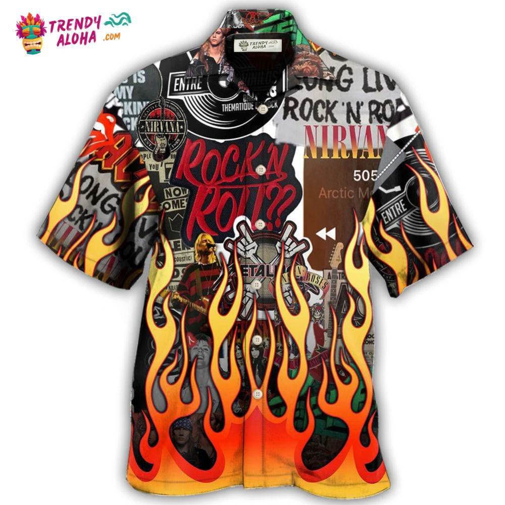 Music Rock Music Red Flame Chill Hawaiian Shirt – Trendy Aloha