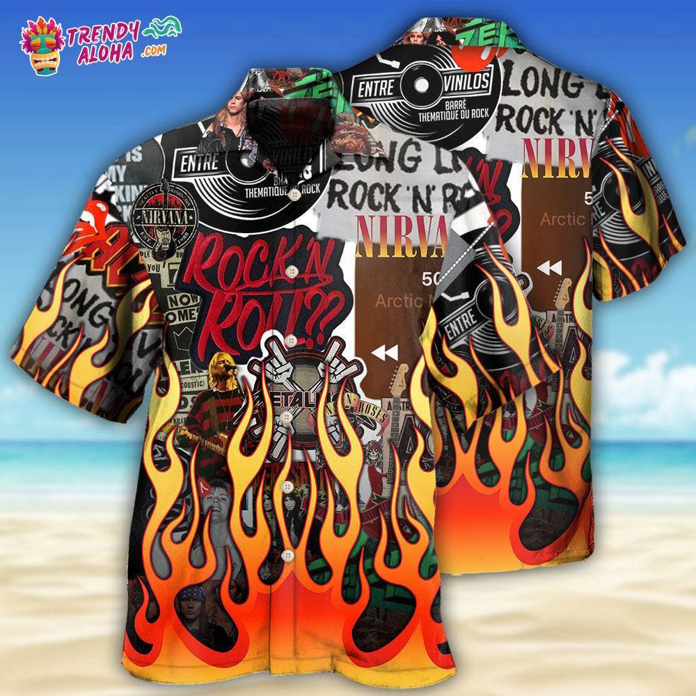 Music Rock Music Red Flame Chill Hawaiian Shirt – Trendy Aloha