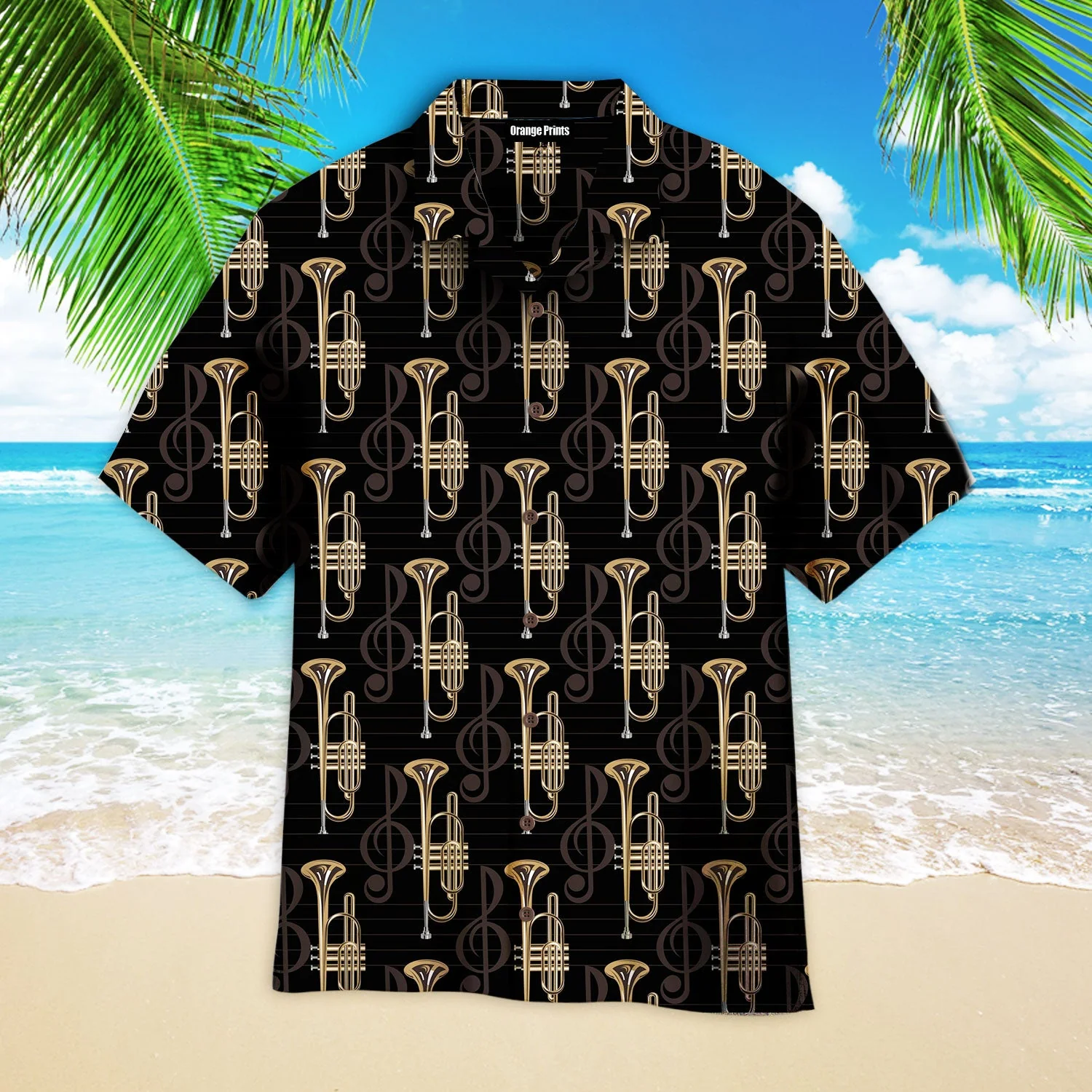 Music Trumpet Aloha Trendy Hawaiian Shirts