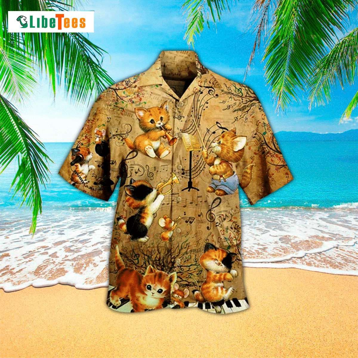Musical Kitties Themed Cat Lover’s Hawaiian Shirt
