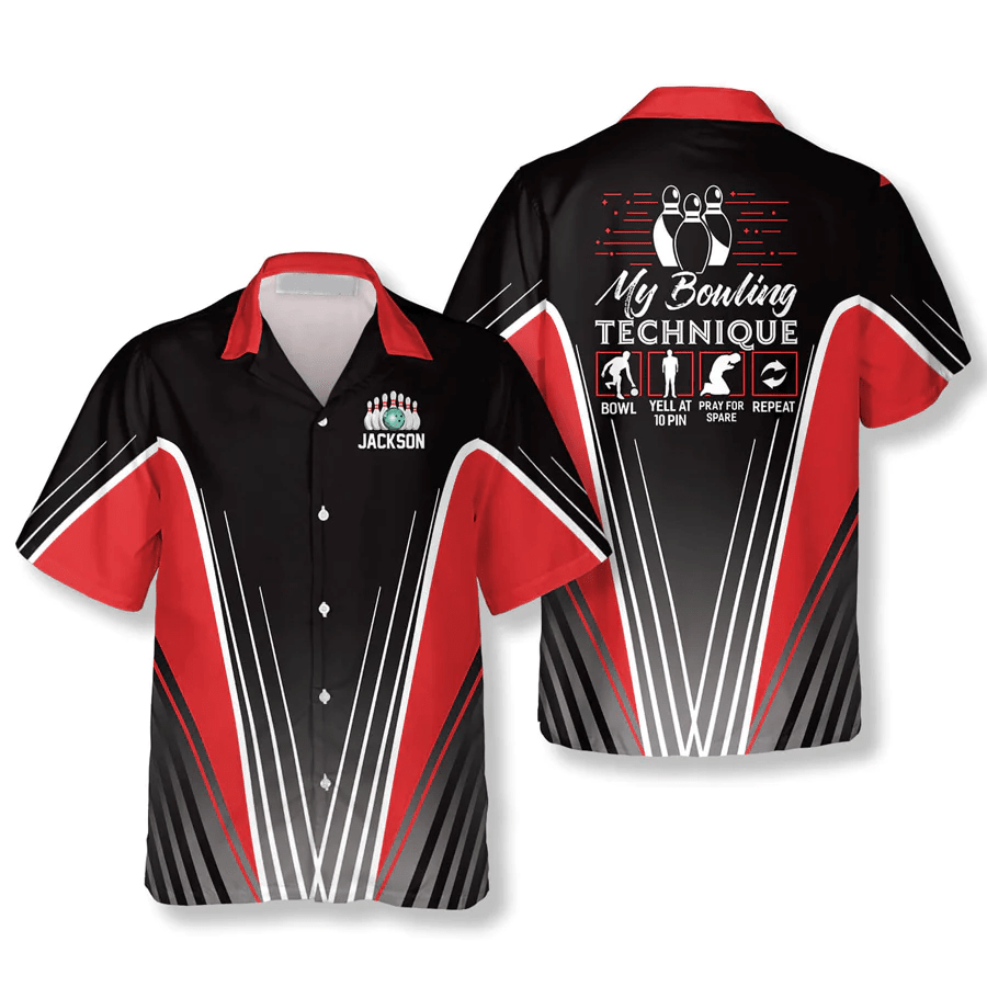 My Bowling Technique Funny Custom Bowling Trendy Hawaiian Shirt My Bowling Technique Funny Custom Bowling Trendy Hawaiian Shirt