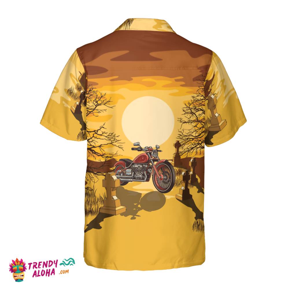 My Broom Broke So I Ride Motorcycle Halloween Hawaiian Shirt, Halloween Shirt For Men And Women
