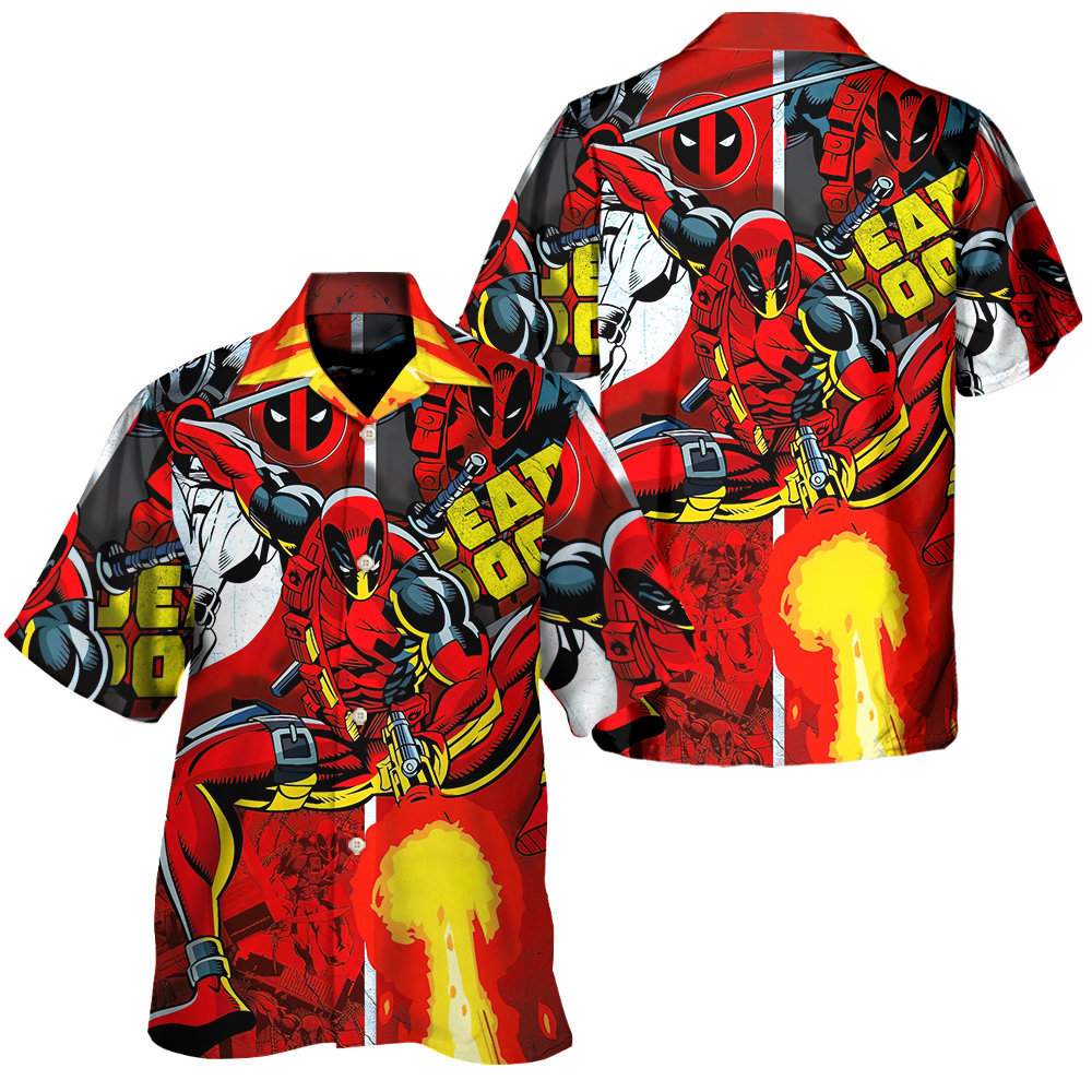 My Favorite Comic Movie Featuring Deadpool Comfortable Casual Deadpool Hawaiian Shirt