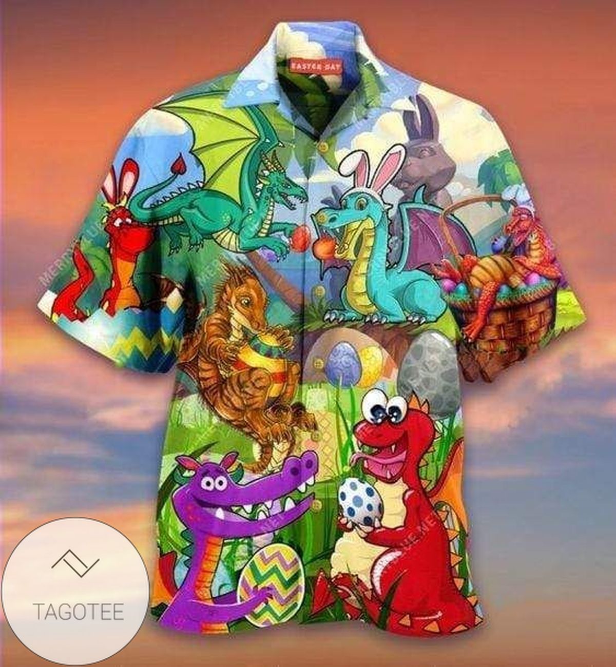 Mysterious Dragon Surrounded by Easter Eggs Hawaiian Shirt