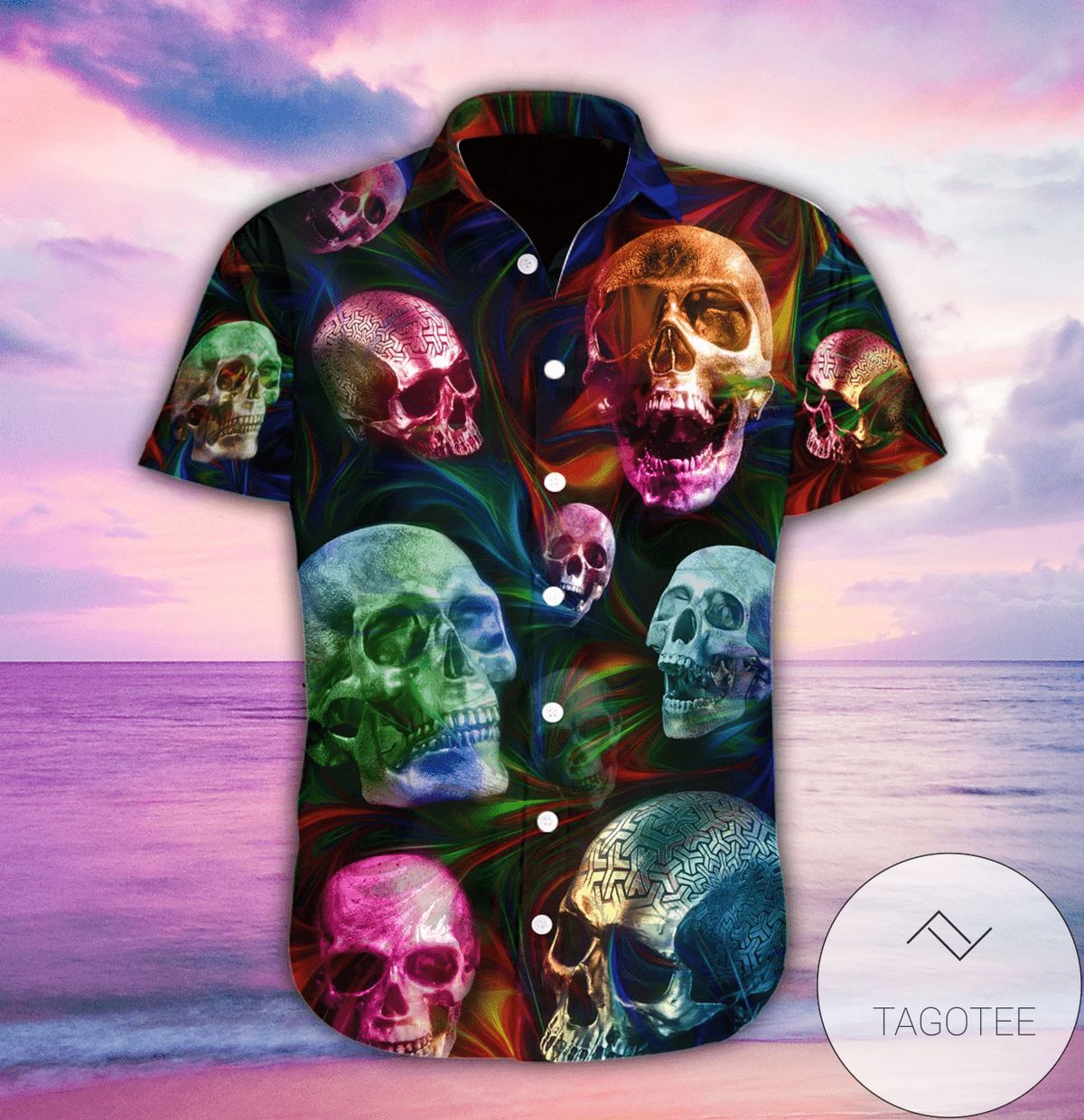 Mysterious Skull Commands Attention Hawaiian Shirt Design