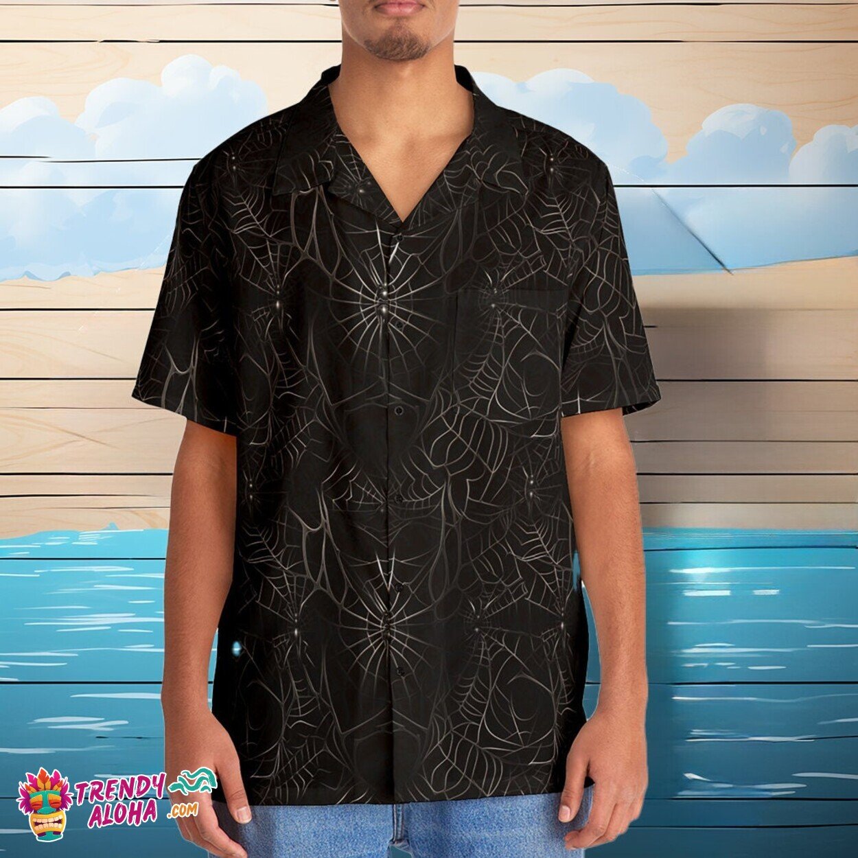 Mystical Spider Web Enchantment Halloween Themed Hawaiian Shirt