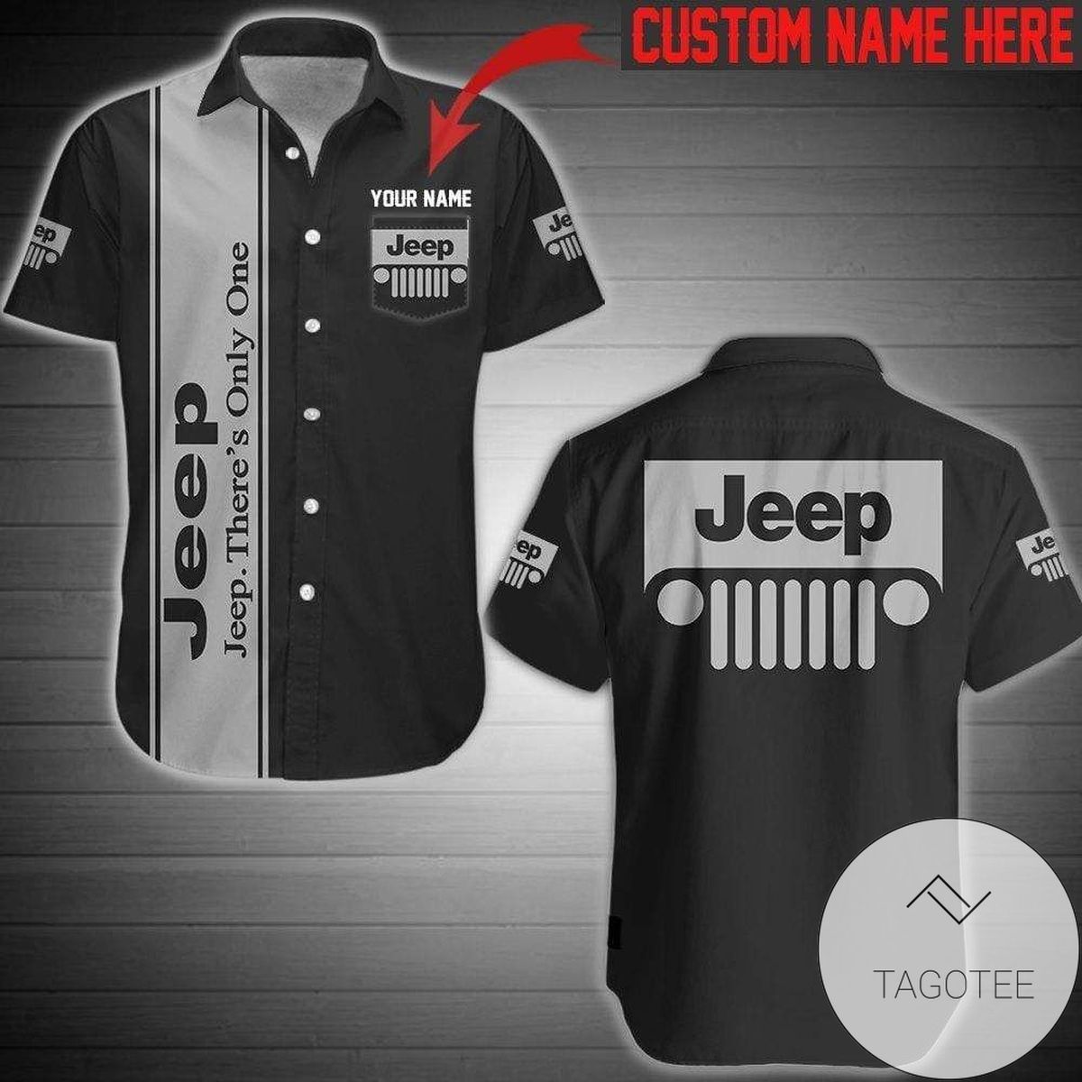 Name Personalized Theres Only One Jeep Black Grey Hawaiian Shirts