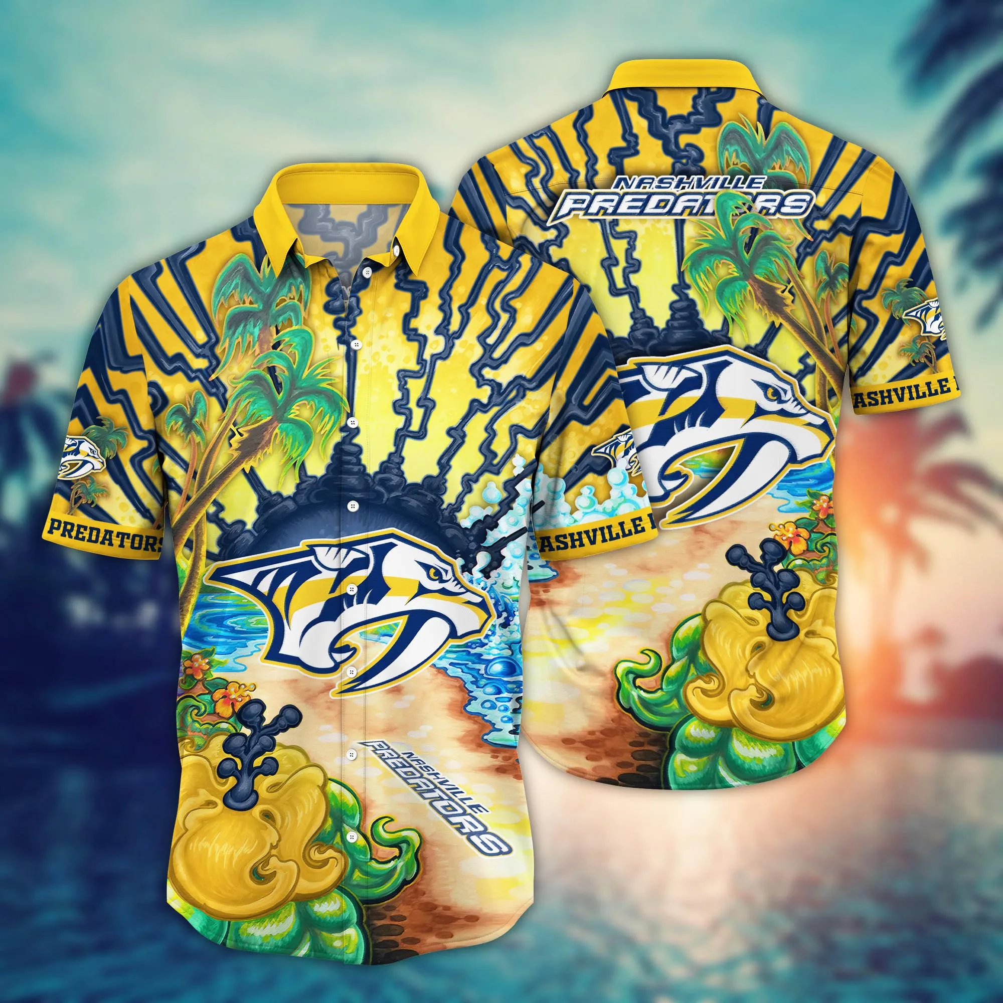 Nashville Predators NHL Hawaiian Shirt Warm Seasontime Aloha Shirt Nashville Predators NHL Hawaiian Shirt Warm Seasontime Aloha Shirt