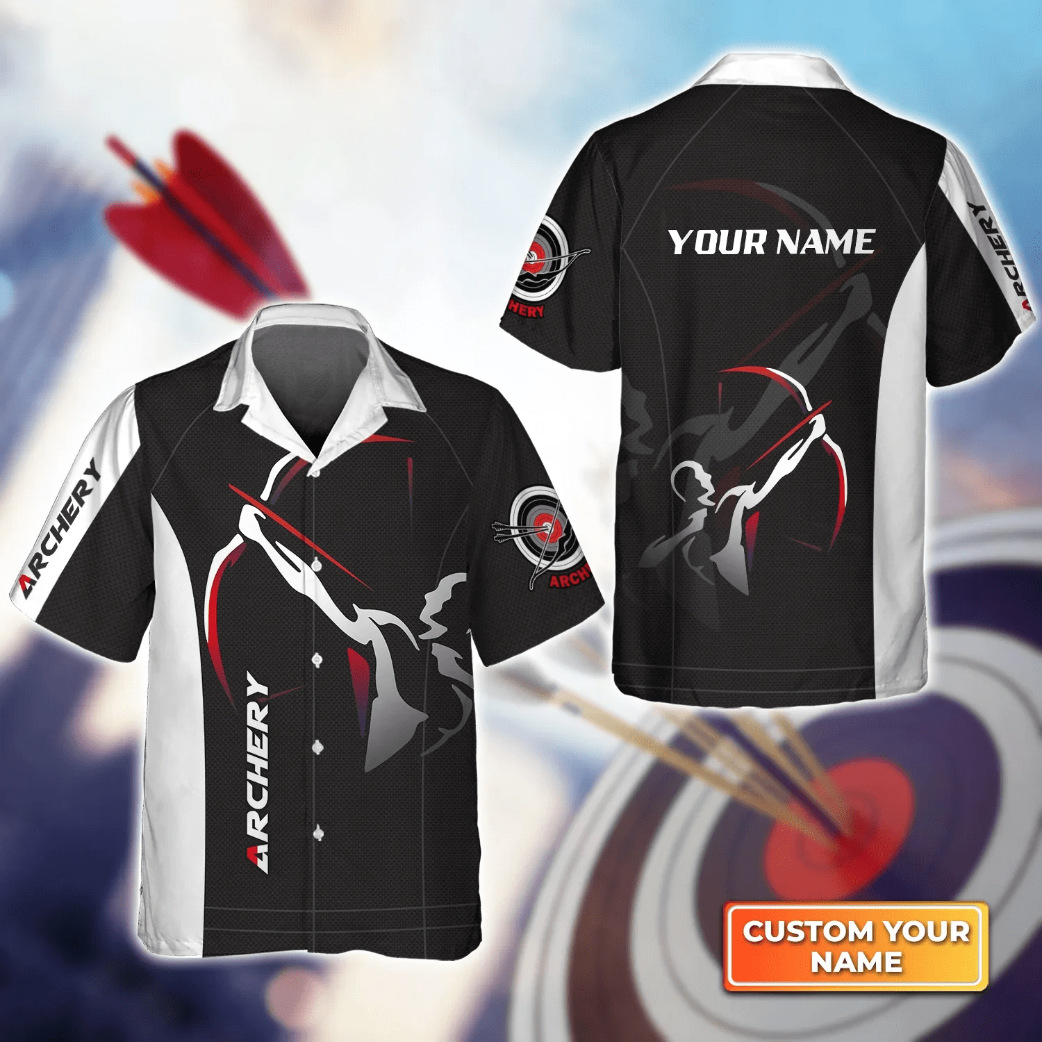 National Archery Team Personalized Name 3D Trendy Hawaiian Shirt, Gift For Archer Sport Lovers, Gift For Archer