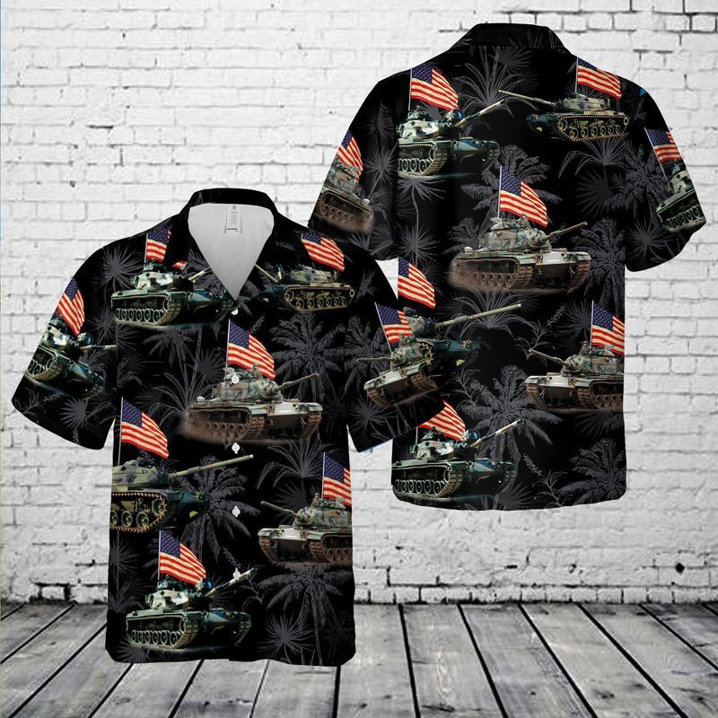 National Guard M60 Tank 4Th Of July Trendy Hawaiian Shirt, Patriotic Trendy Hawaiian Shirt For Men