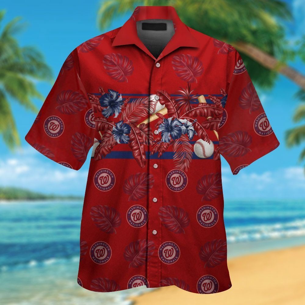Nationals Washington Hawaiian Tropical Short Sleeve Shirt