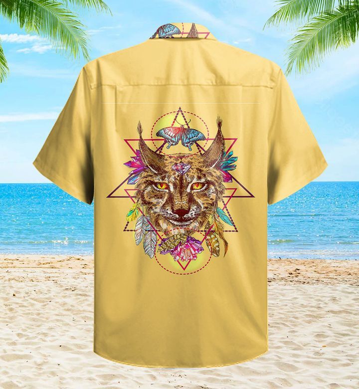 Native America Fox And Butterfly Yellow Trendy Hawaiian Shirt 3D, Fox Lover Trendy Hawaiian Shirt For Summer Gifts