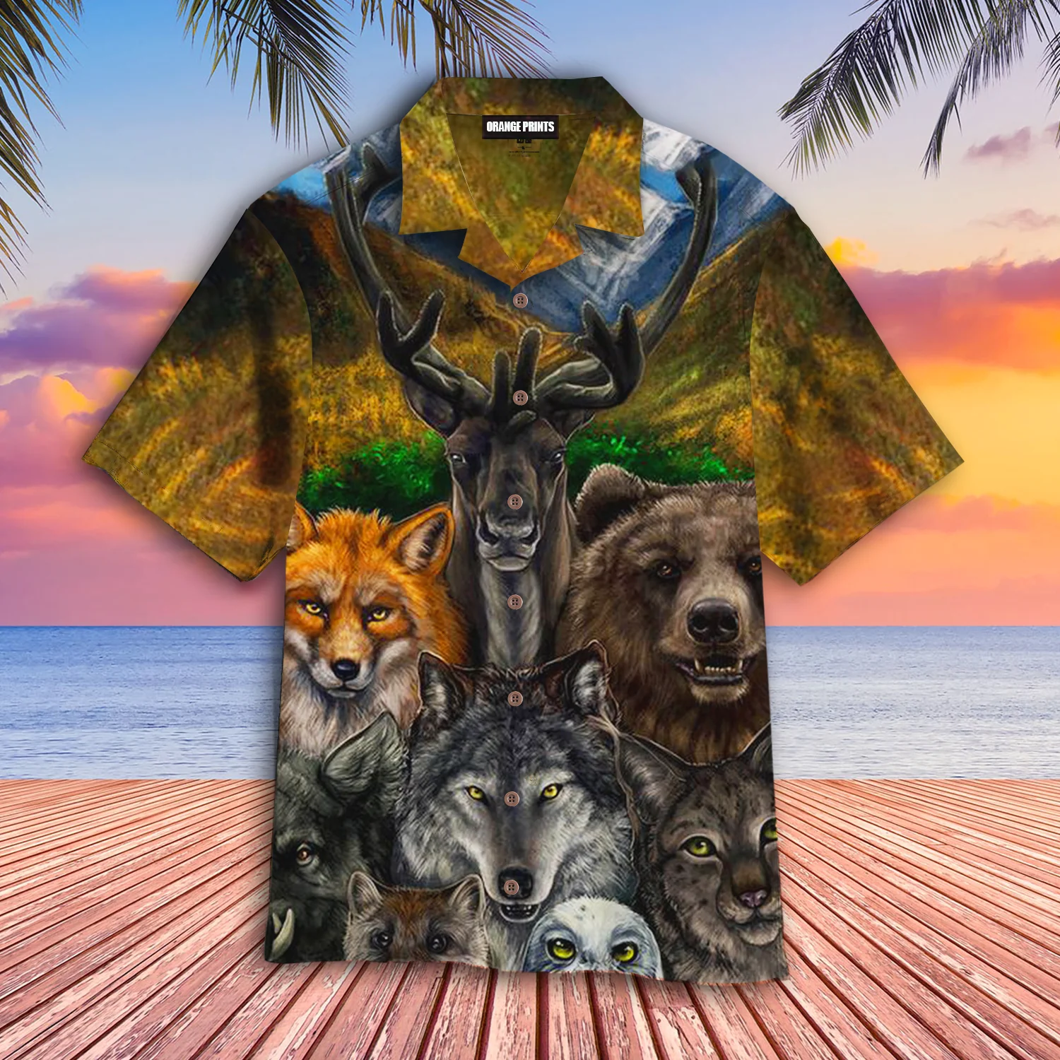 Native American Bear Wolf Owl Fox Unique Hawaiian Shirt For