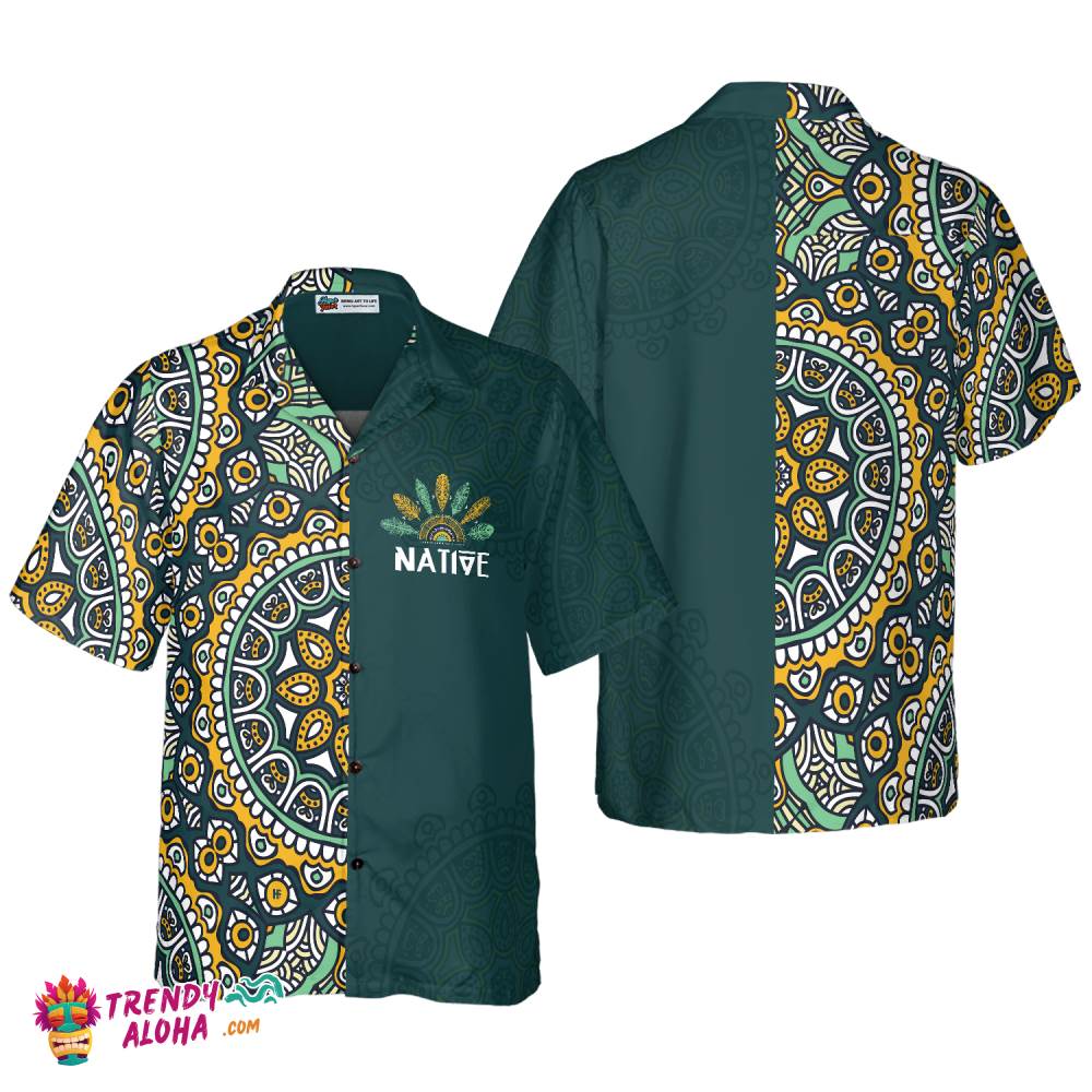 Native American Mandala Style Limited Edition Hawaiian Shirt, Native American Vintage Seamless Pattern Shirt Native American Mandala Style Limited Edition Hawaiian Shirt, Native American Vintage Seamless Pattern Shirt