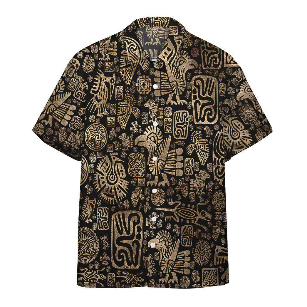 Native American Ornaments Black And Gold Hawaiian Shirt