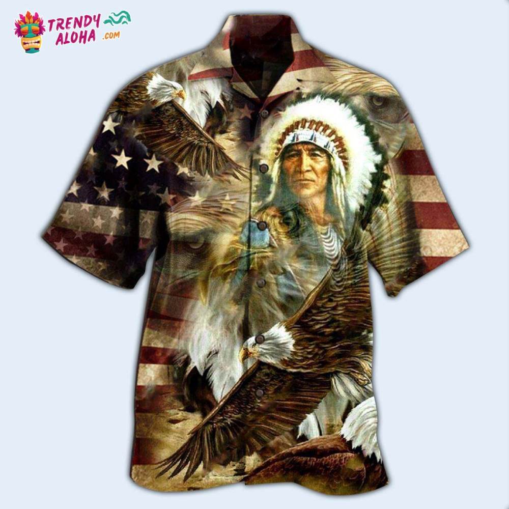 Native American Proud Eagle Cool Hawaiian Shirt – Trendy Aloha