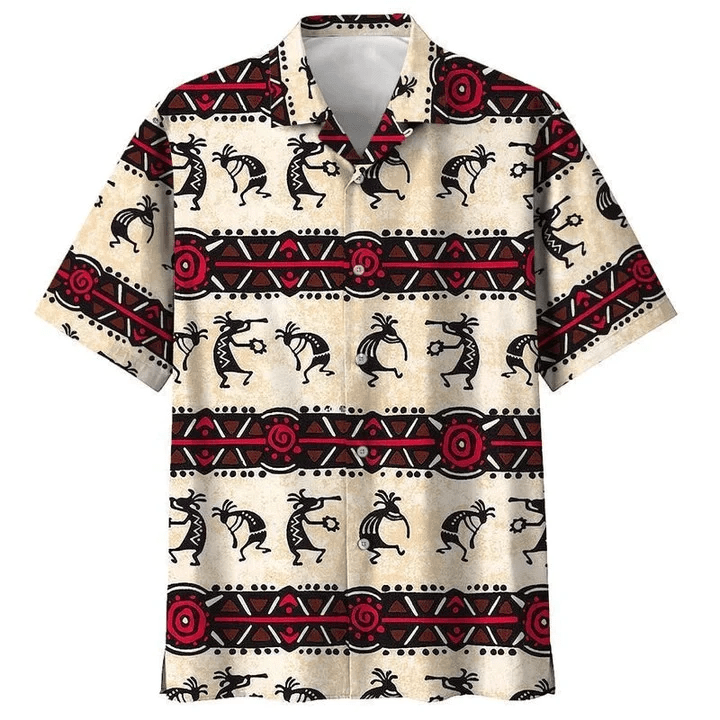 Native American Tribal Design Black And Red Pattern Trendy Hawaiian Shirt