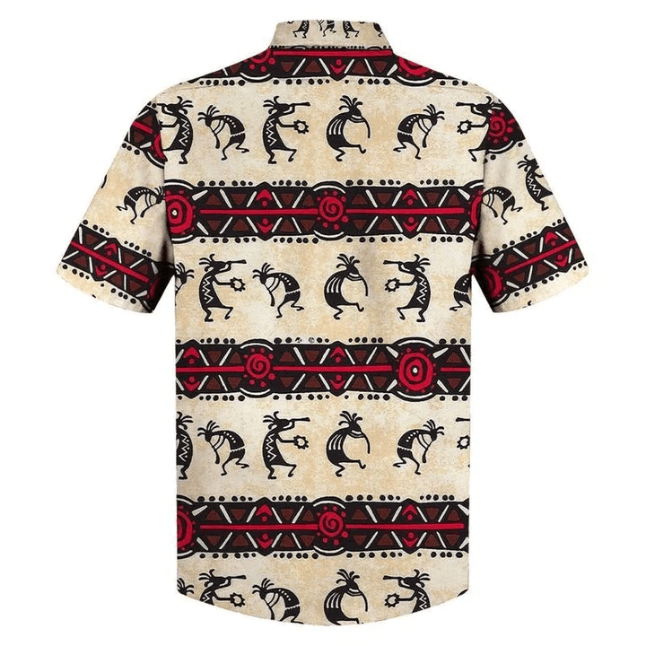 Native American Tribal Design Black And Red Pattern Trendy Hawaiian Shirt
