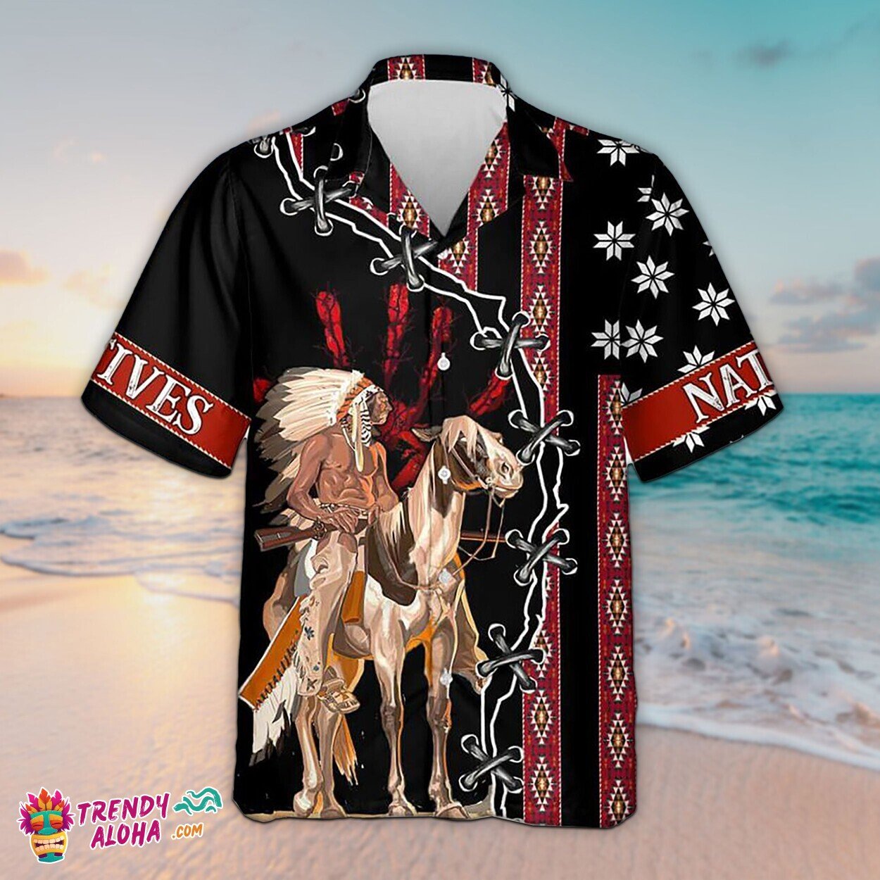 Native American Tribute Unisex Aloha Hawaiian Short Sleeve Shirt Custom