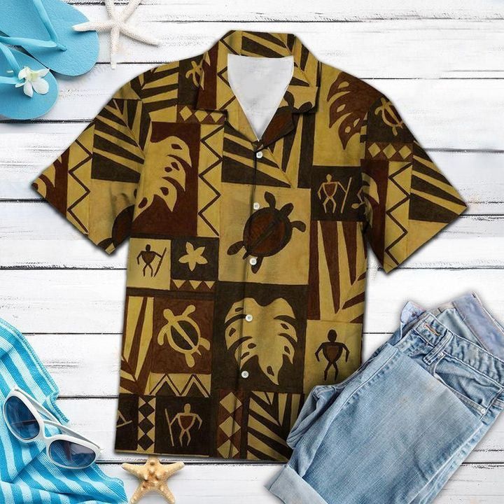Native American Turtle Brown Trendy Hawaiian Shirt, Turtle Lover Trendy Hawaiian Shirt For